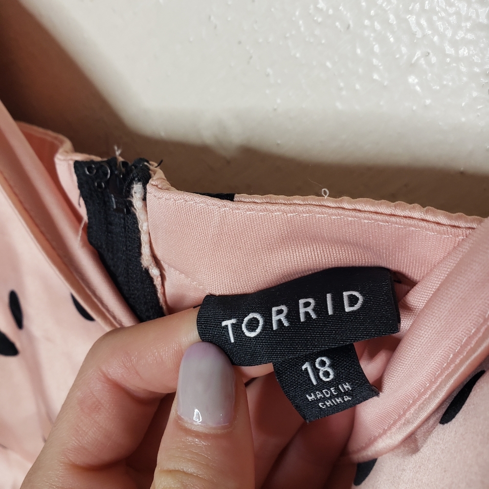 Torrid Polka Dot Black Swing Dress - Picture 5 of 7